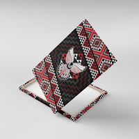 Taniko Aotearoa Canvas Wall Art Poutama Mix Piwakawaka - Ver02 LT7 With Frame Red - Polynesian Pride