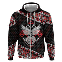 Taniko Aotearoa Hoodie Poutama Mix Piwakawaka - Ver02 LT7 Zip Hoodie Red - Polynesian Pride