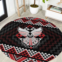 Taniko Aotearoa Round Carpet Poutama Mix Piwakawaka - Ver02 LT7 Red - Polynesian Pride