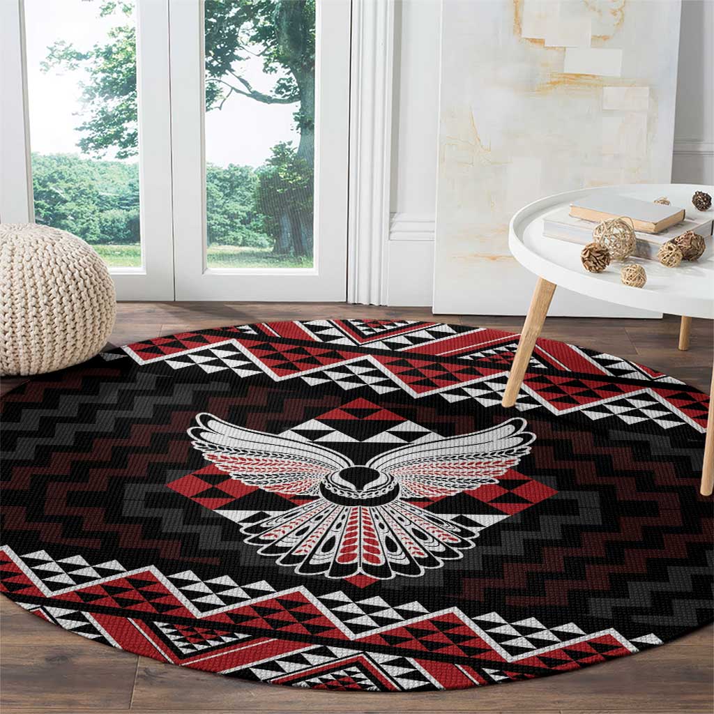 Taniko Aotearoa Round Carpet Poutama Mix Piwakawaka - Ver02 LT7 - Polynesian Pride