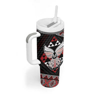 Taniko Aotearoa Tumbler With Handle Poutama Mix Piwakawaka - Ver02 LT7 - Polynesian Pride