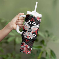 Taniko Aotearoa Tumbler With Handle Poutama Mix Piwakawaka - Ver02 LT7 - Polynesian Pride