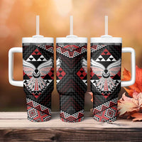 Taniko Aotearoa Tumbler With Handle Poutama Mix Piwakawaka - Ver02 LT7 - Polynesian Pride