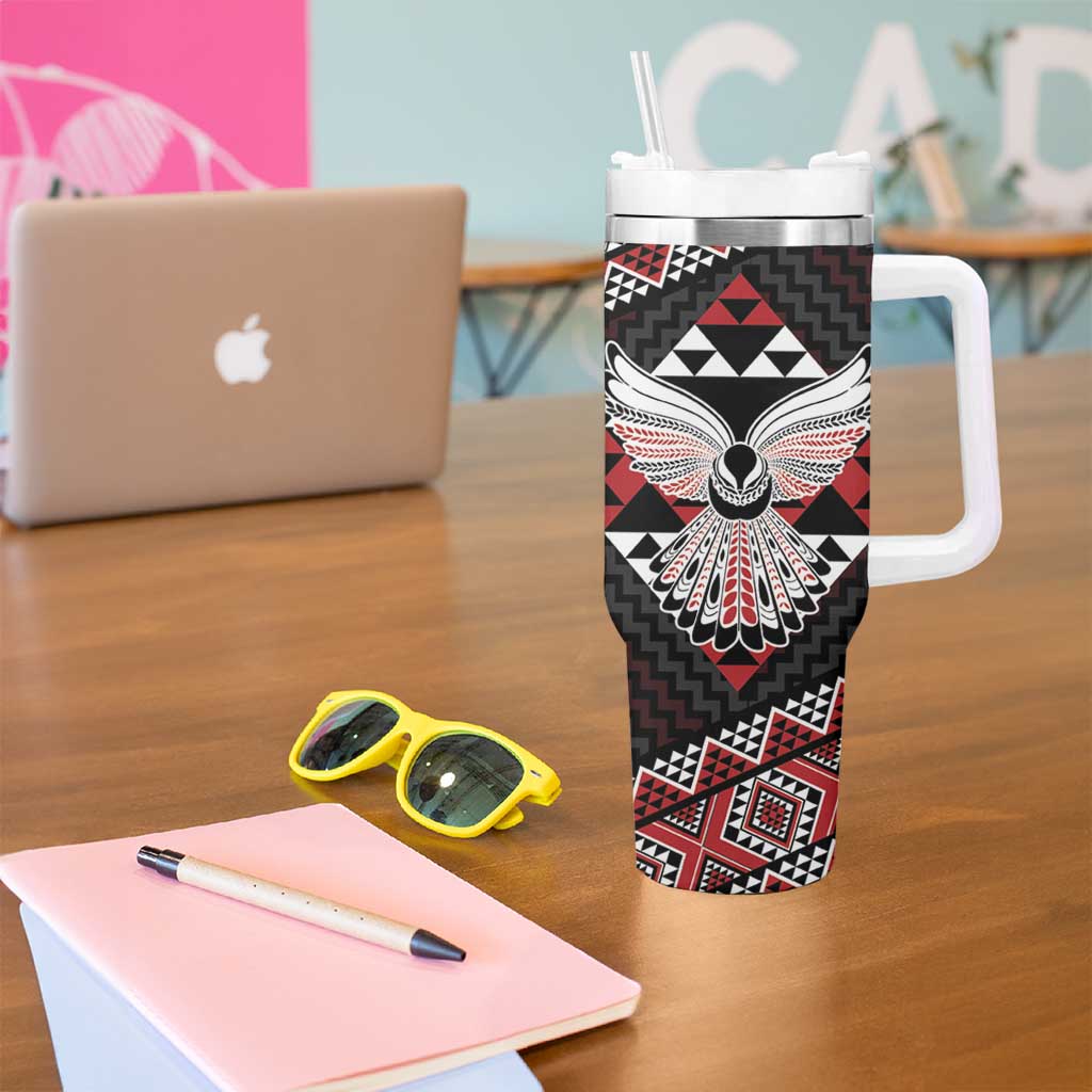 Taniko Aotearoa Tumbler With Handle Poutama Mix Piwakawaka - Ver02 LT7 - Polynesian Pride