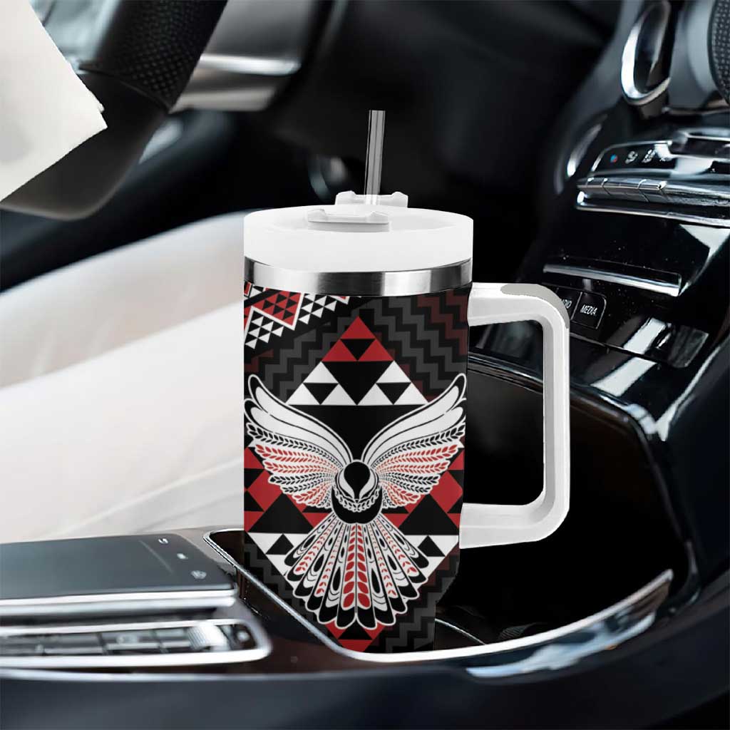 Taniko Aotearoa Tumbler With Handle Poutama Mix Piwakawaka - Ver02 LT7 - Polynesian Pride