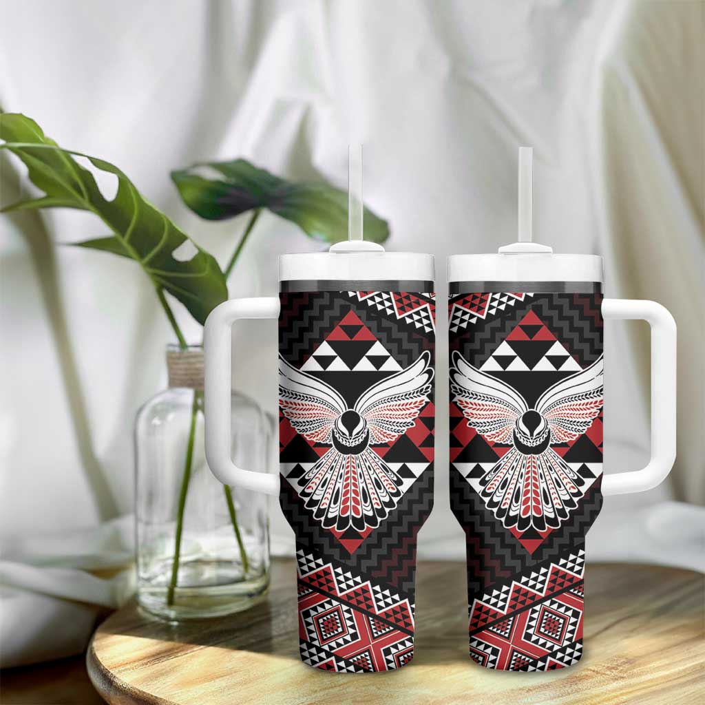 Taniko Aotearoa Tumbler With Handle Poutama Mix Piwakawaka - Ver02 LT7 - Polynesian Pride
