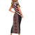 Maori Tukutuku Taniko Motifs Family Matching Short Sleeve Bodycon Dress and Hawaiian Shirt Red Poutama Mix Kowhaiwhai