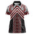 Maori Tukutuku Taniko Motifs Women Polo Shirt Red Poutama Mix Kowhaiwhai