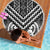 Maori Tukutuku Taniko Motifs Beach Blanket Black Poutama Mix Kowhaiwhai