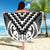 Maori Tukutuku Taniko Motifs Beach Blanket Black Poutama Mix Kowhaiwhai