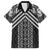 Maori Tukutuku Taniko Motifs Family Matching Long Sleeve Bodycon Dress and Hawaiian Shirt Black Poutama Mix Kowhaiwhai