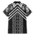 Maori Tukutuku Taniko Motifs Family Matching Short Sleeve Bodycon Dress and Hawaiian Shirt Black Poutama Mix Kowhaiwhai