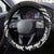 Maori Tukutuku Taniko Motifs Steering Wheel Cover Black Poutama Mix Kowhaiwhai