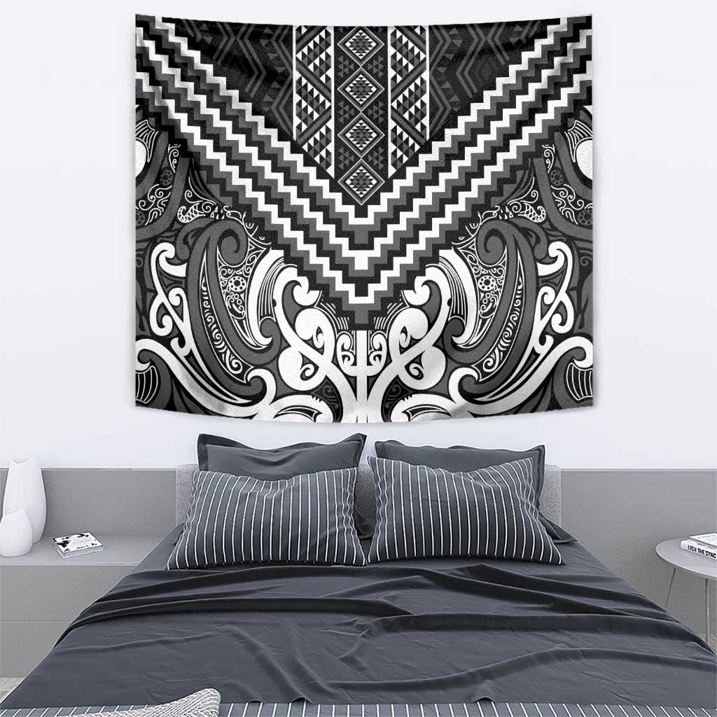 Maori Tukutuku Taniko Motifs Tapestry Black Poutama Mix Kowhaiwhai LT7 - Polynesian Pride