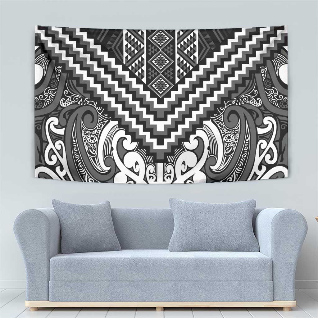 Maori Tukutuku Taniko Motifs Tapestry Black Poutama Mix Kowhaiwhai LT7 - Polynesian Pride