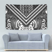 Maori Tukutuku Taniko Motifs Tapestry Black Poutama Mix Kowhaiwhai LT7 - Polynesian Pride