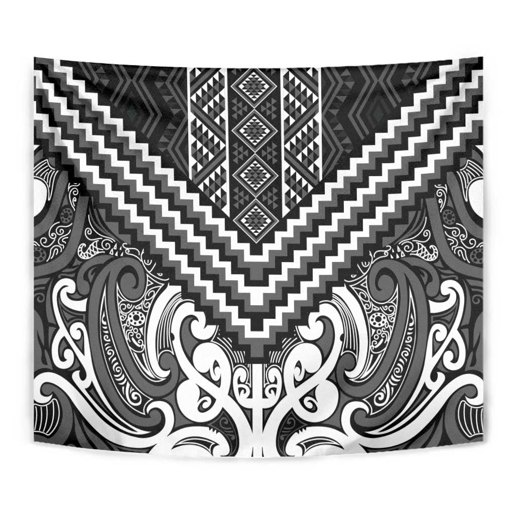 Maori Tukutuku Taniko Motifs Tapestry Black Poutama Mix Kowhaiwhai LT7 - Polynesian Pride