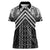 Maori Tukutuku Taniko Motifs Women Polo Shirt Black Poutama Mix Kowhaiwhai