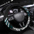 Maori Tukutuku Taniko Motifs Steering Wheel Cover Teal Poutama Mix Kowhaiwhai