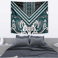 Maori Tukutuku Taniko Motifs Tapestry Teal Poutama Mix Kowhaiwhai LT7 - Polynesian Pride