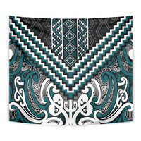 Maori Tukutuku Taniko Motifs Tapestry Teal Poutama Mix Kowhaiwhai LT7 - Polynesian Pride