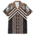 Maori Tukutuku Taniko Motifs Family Matching Long Sleeve Bodycon Dress and Hawaiian Shirt Brown Poutama Mix Kowhaiwhai