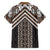 Maori Tukutuku Taniko Motifs Family Matching Long Sleeve Bodycon Dress and Hawaiian Shirt Brown Poutama Mix Kowhaiwhai