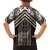 Maori Tukutuku Taniko Motifs Family Matching Short Sleeve Bodycon Dress and Hawaiian Shirt Brown Poutama Mix Kowhaiwhai