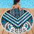 Maori Tukutuku Taniko Motifs Beach Blanket Turquoise Poutama Mix Kowhaiwhai