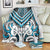 Maori Tukutuku Taniko Motifs Blanket Turquoise Poutama Mix Kowhaiwhai