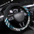 Maori Tukutuku Taniko Motifs Steering Wheel Cover Turquoise Poutama Mix Kowhaiwhai