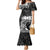 Polynesian Women's Day Family Matching Mermaid Dress and Hawaiian Shirt Plumeria Passion - Black LT7 Mom's Dress Black - Polynesian Pride