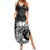 Polynesian Women's Day Family Matching Summer Maxi Dress and Hawaiian Shirt Plumeria Passion - Black LT7 Mom's Dress Black - Polynesian Pride