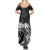 Polynesian Women's Day Family Matching Summer Maxi Dress and Hawaiian Shirt Plumeria Passion - Black LT7 - Polynesian Pride