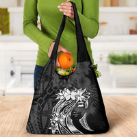 Polynesian Women's Day Grocery Bag Plumeria Passion - Black LT7 - Polynesian Pride