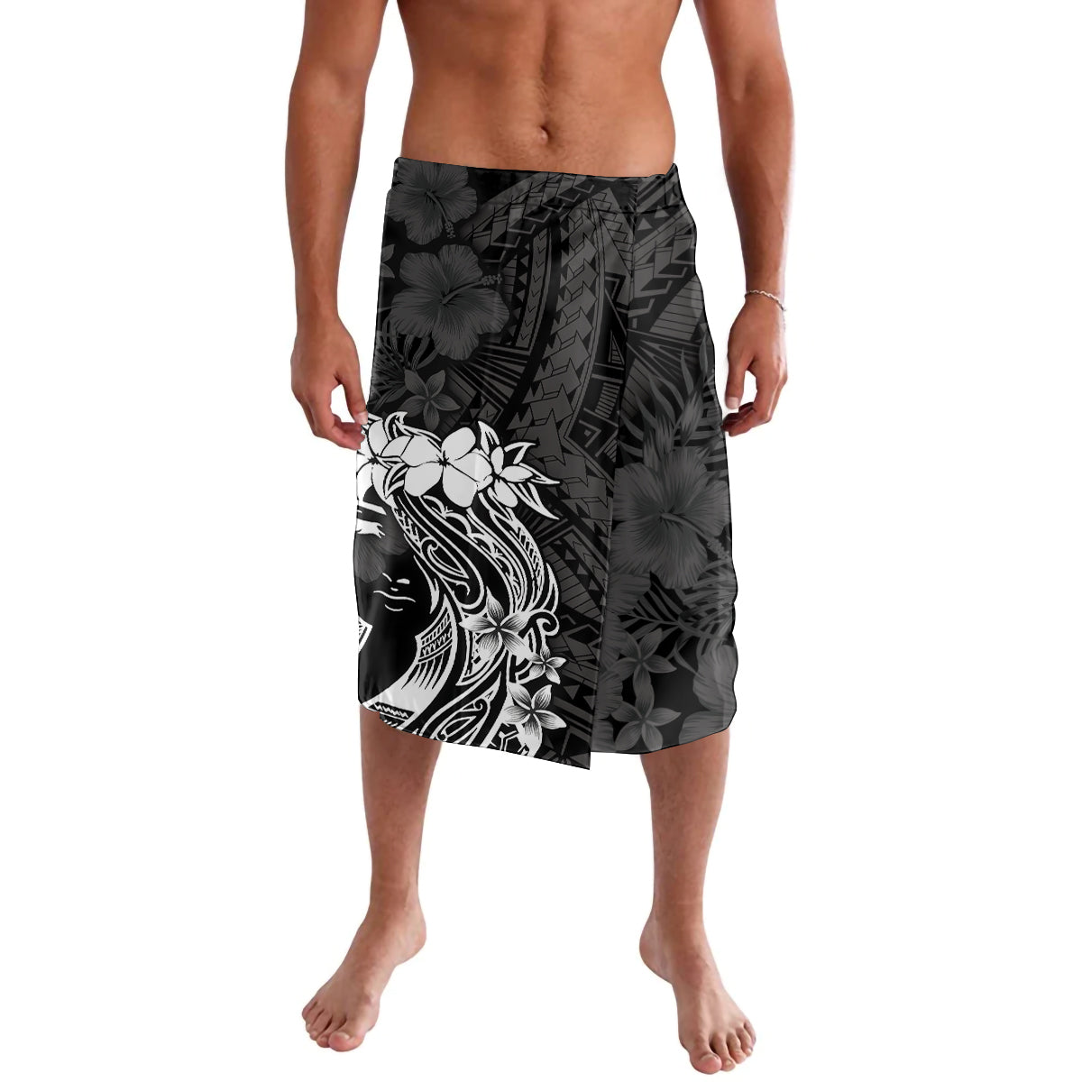 Polynesian Women's Day Lavalava Plumeria Passion - Black LT7 Black - Polynesian Pride