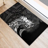 Polynesian Women's Day Rubber Doormat Plumeria Passion - Black LT7 - Polynesian Pride