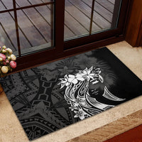 Polynesian Women's Day Rubber Doormat Plumeria Passion - Black LT7 - Polynesian Pride