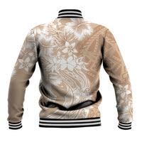 Polynesian Women's Day Baseball Jacket Plumeria Passion - Beige LT7 - Polynesian Pride