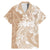 Polynesian Women's Day Family Matching Mermaid Dress and Hawaiian Shirt Plumeria Passion - Beige LT7 Dad's Shirt - Short Sleeve Beige - Polynesian Pride