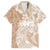 Polynesian Women's Day Family Matching Off Shoulder Maxi Dress and Hawaiian Shirt Plumeria Passion - Beige LT7 Dad's Shirt - Short Sleeve Beige - Polynesian Pride