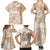 Polynesian Women's Day Family Matching Summer Maxi Dress and Hawaiian Shirt Plumeria Passion - Beige LT7 - Polynesian Pride