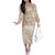 Polynesian Women's Day Off The Shoulder Long Sleeve Dress Plumeria Passion - Beige LT7 Women Beige - Polynesian Pride