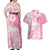 Polynesian Women's Day Couples Matching Off Shoulder Maxi Dress and Hawaiian Shirt Plumeria Passion - Pink LT7 - Polynesian Pride