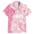 Polynesian Women's Day Family Matching Mermaid Dress and Hawaiian Shirt Plumeria Passion - Pink LT7 Dad's Shirt - Short Sleeve Pink - Polynesian Pride