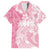 Polynesian Women's Day Family Matching Off Shoulder Maxi Dress and Hawaiian Shirt Plumeria Passion - Pink LT7 Dad's Shirt - Short Sleeve Pink - Polynesian Pride