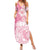 Polynesian Women's Day Family Matching Summer Maxi Dress and Hawaiian Shirt Plumeria Passion - Pink LT7 Mom's Dress Pink - Polynesian Pride