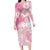 Polynesian Women's Day Long Sleeve Bodycon Dress Plumeria Passion - Pink LT7 Long Dress Pink - Polynesian Pride