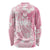 Polynesian Women's Day Long Sleeve Shirt Plumeria Passion - Pink LT7 - Polynesian Pride