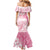 Polynesian Women's Day Mermaid Dress Plumeria Passion - Pink LT7 - Polynesian Pride